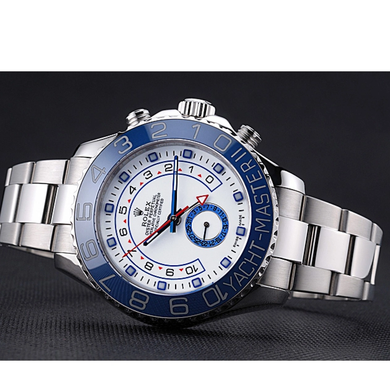 Aaa replica watch Blue Rolex White Master 622269 Steel II Stainless Bracelet Dial Yacht Bezel 0221