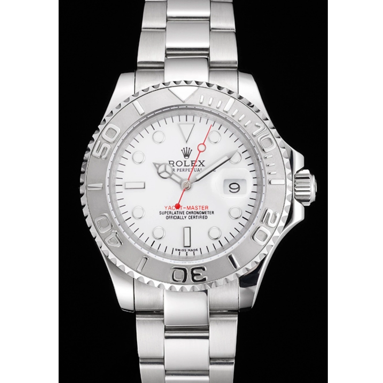 Aaa replica watch Dial Steel Rolex Swiss Bracelet And Case White Staniless Yacht-Master 0219