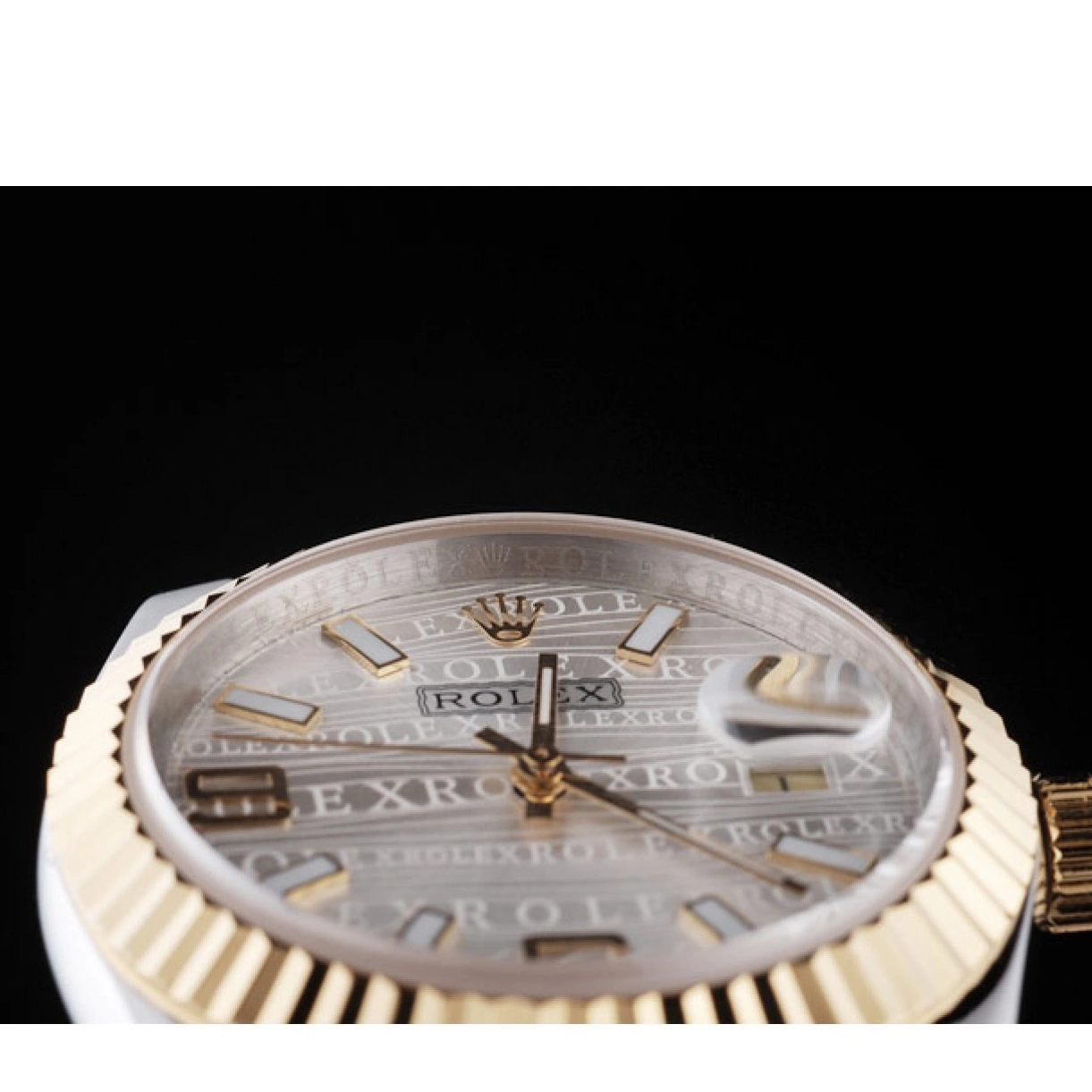 Aaa replica watch 98084 18k Plated Steel Gold DateJust Two Rolex Stainless Silver Dial Tone 0217