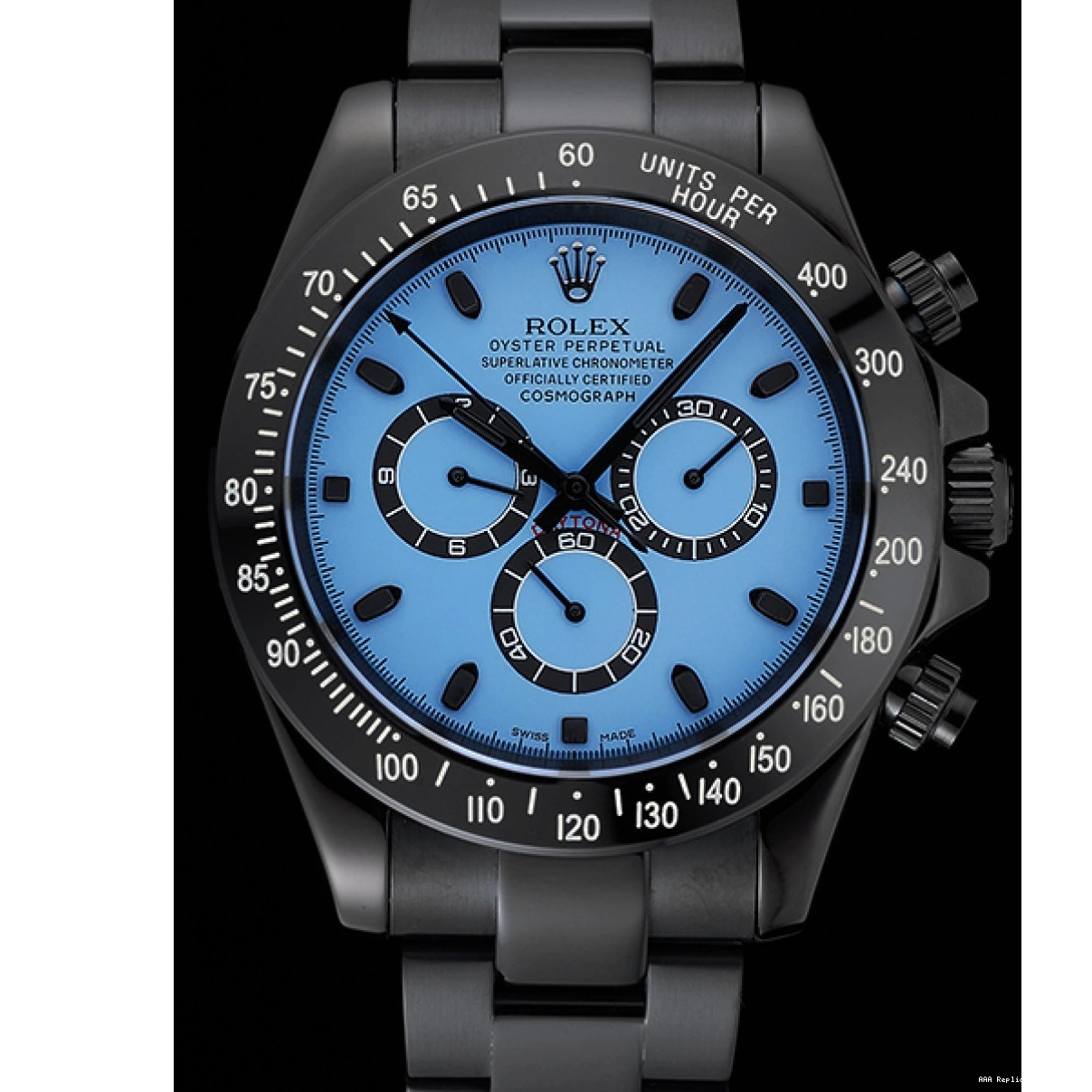 Aaa replica watch And Steel Dial And 1454250 Stainless Cosmograph Blue Rolex Black Daytona Black Case Bracelet 0211