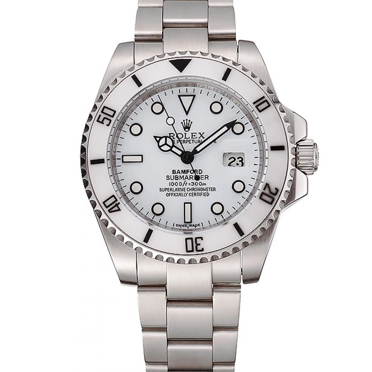 Aaa replica watch Dial Bracelet Steel 1453978 Submariner Stainless Swiss Bamford White Rolex 0213