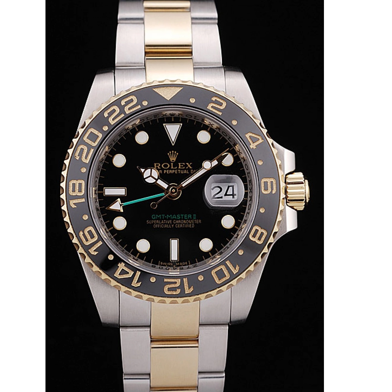 Aaa replica watch Dial Ceramic Black Master Black Bezel Rolex II 98229 GMT 0214