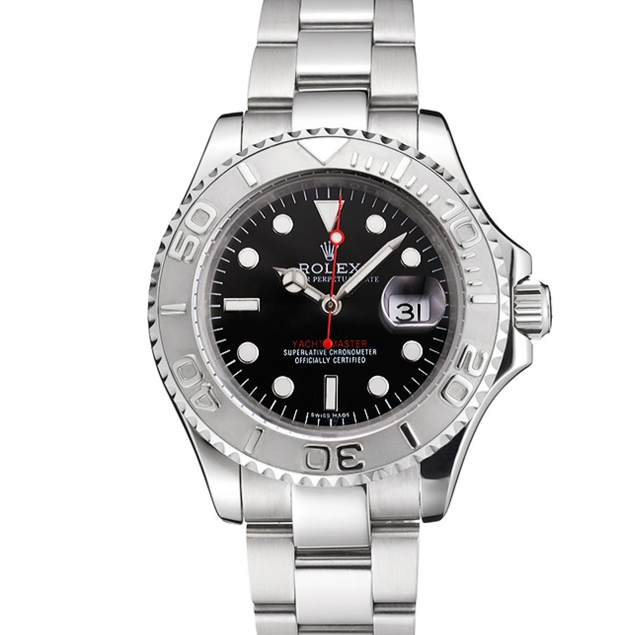 Aaa replica watch Dial Case Steel Yacht-Master Stainless And Black Bracelet Rolex Swiss 0208