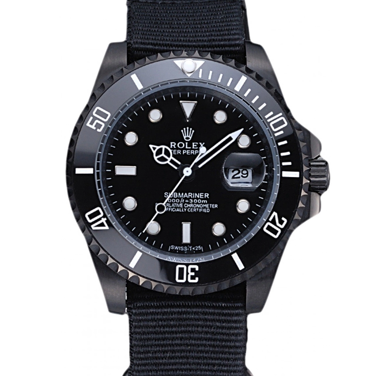 Aaa replica watch Submariner Strap 622006 Rolex Black Nylon 0213