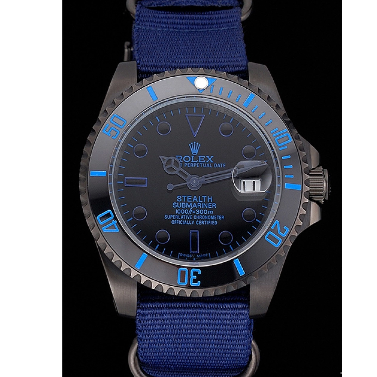 Aaa replica watch Blue Rolex Submariner 622008 Nylon Stealth Strap 0213