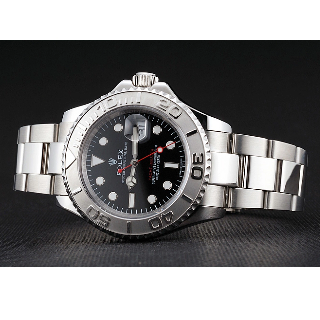 Aaa replica watch Dial Case Steel Yacht-Master Stainless And Black Bracelet Rolex Swiss 0208