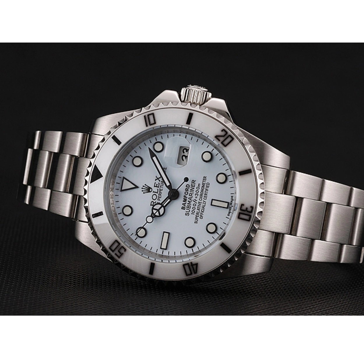 Aaa replica watch Dial Bracelet Steel 1453978 Submariner Stainless Swiss Bamford White Rolex 0213