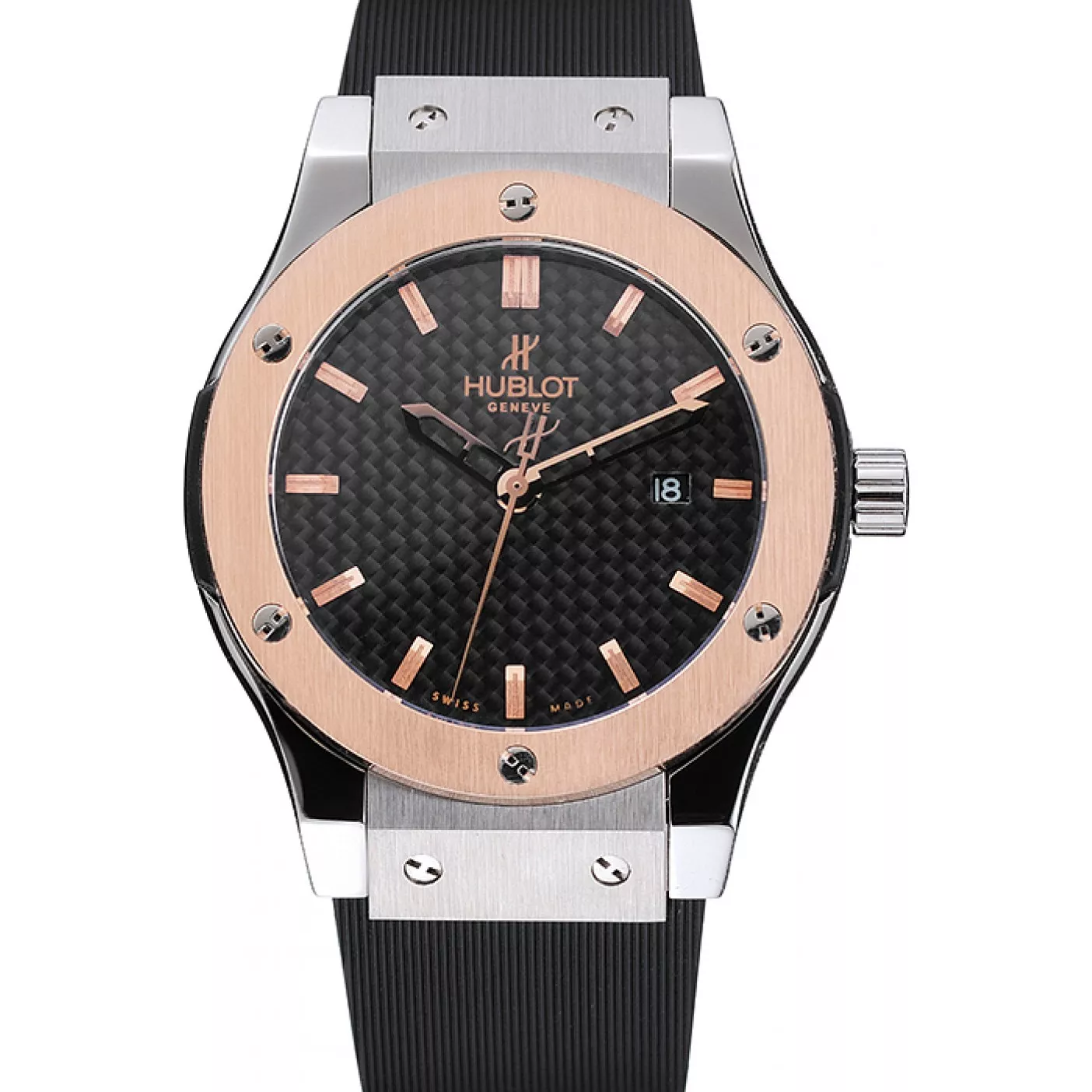 Aaa replica watch Swiss Hublot Classic Fusion Ceramic King Gold shb02 621395 0203