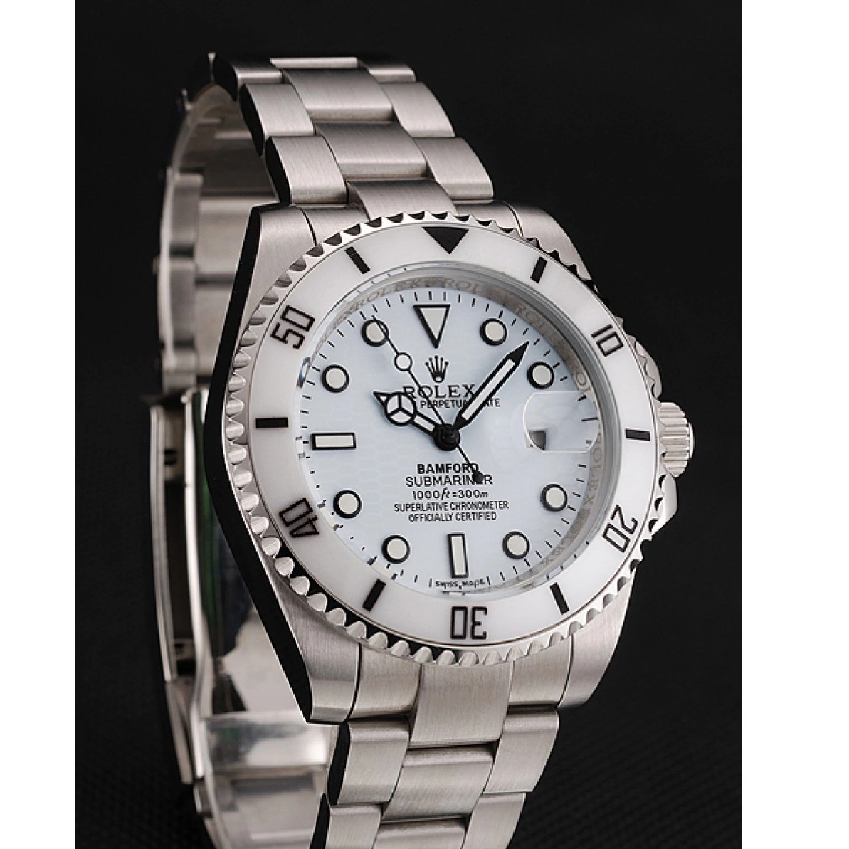 Aaa replica watch Dial Bracelet Steel 1453978 Submariner Stainless Swiss Bamford White Rolex 0213