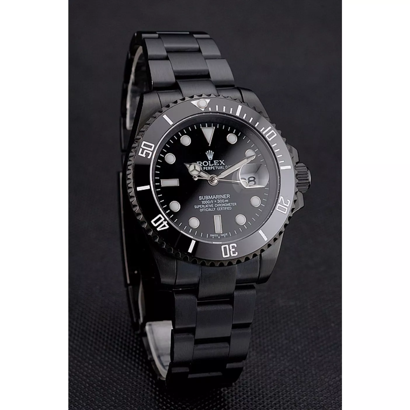 Aaa replica watch Swiss Rolex Submariner Date Black Dial And Bezel Black PVD Case And Bracelet 0206