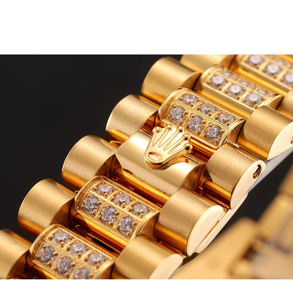 Aaa replica watch Diamond Dial Swiss Gold 1453954 Bracelet Pave Gold Rolex Day-Date Diamond 0208