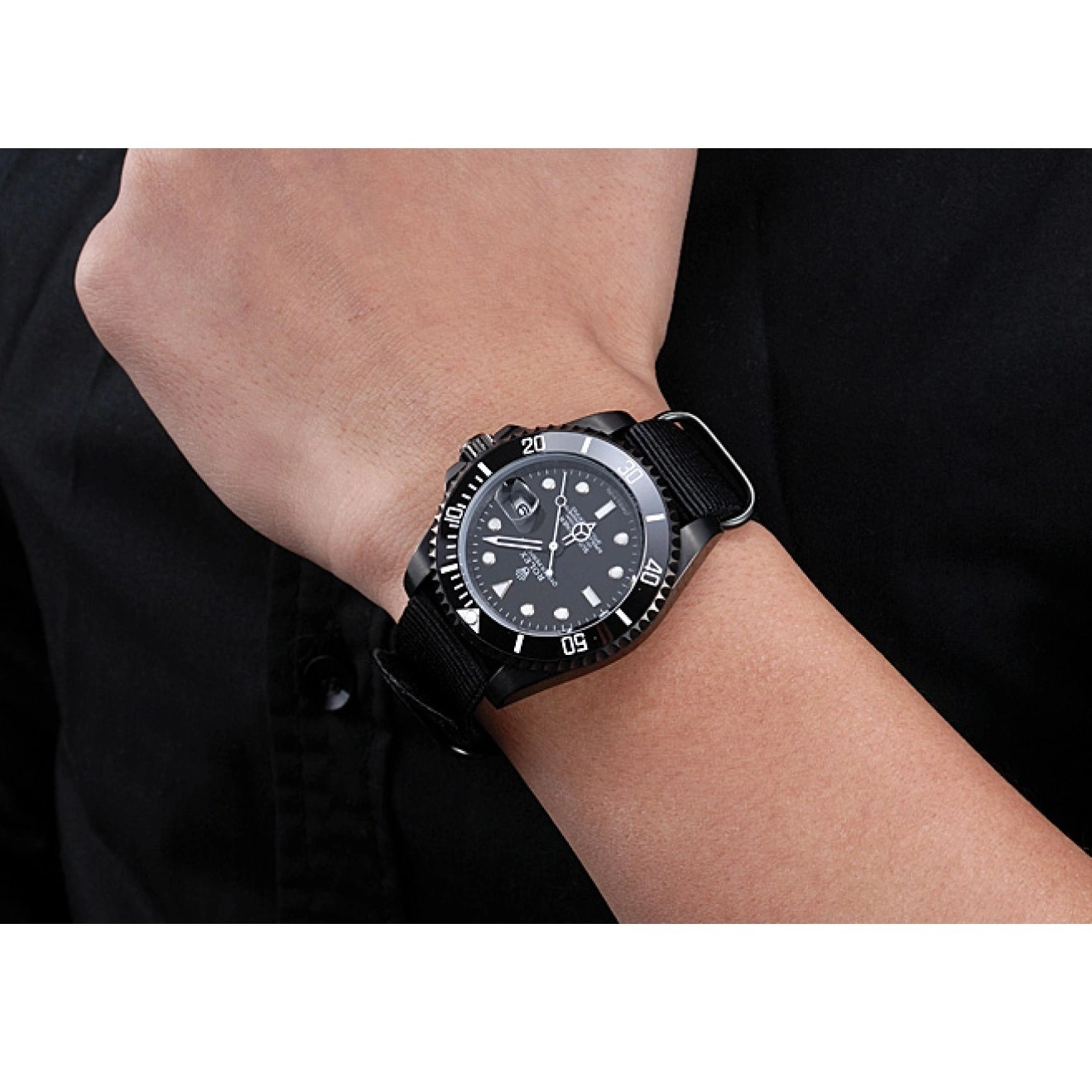 Aaa replica watch Strap Black Nylon 622006 Rolex Submariner 0216