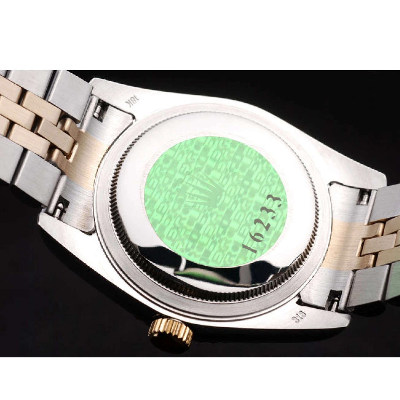 Aaa replica watch 98084 18k Plated Steel Gold DateJust Two Rolex Stainless Silver Dial Tone 0217