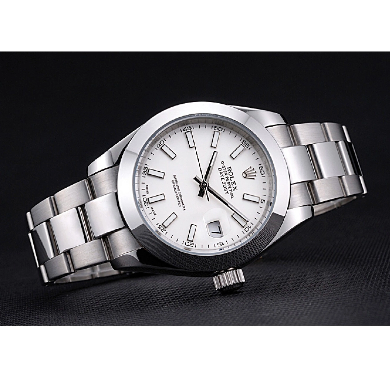 Aaa replica watch Steel Stainless White Case Dial Datejust Rolex 622266 0211