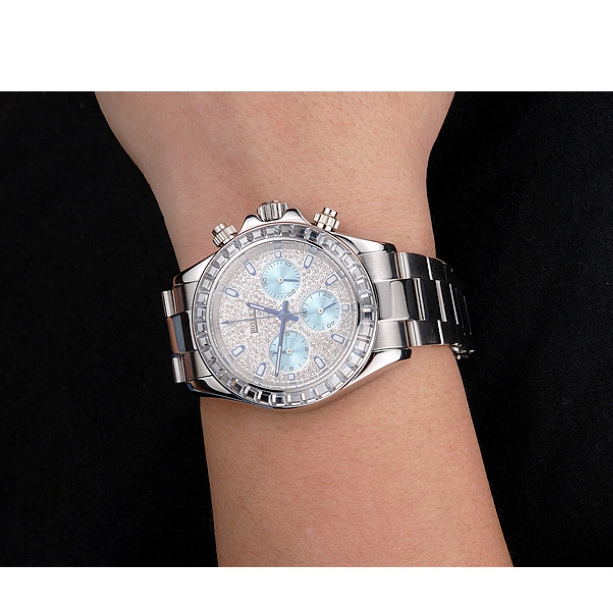 Aaa replica watch Rolex And And Diamond Dial Stainless Bracelet Bezel Daytona Steel Case 0227