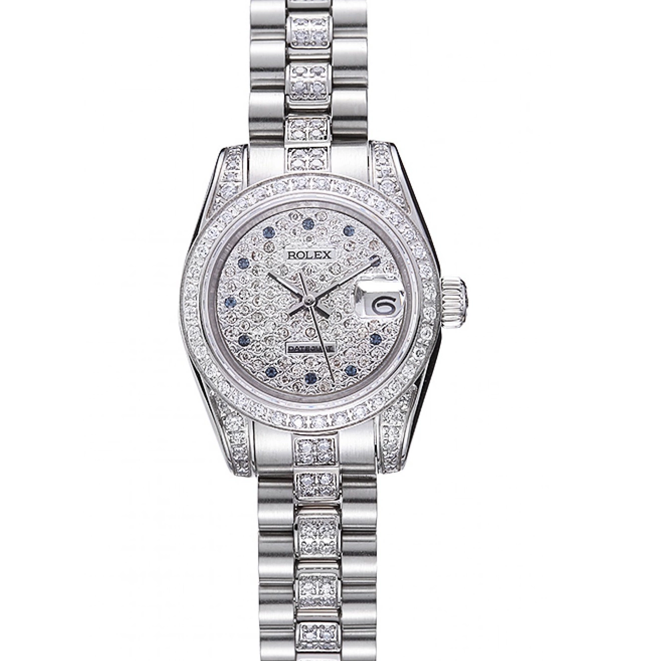 Aaa replica watch Swiss Stainless DateJust Rolex Steel 622021 Diamond Dial 0225