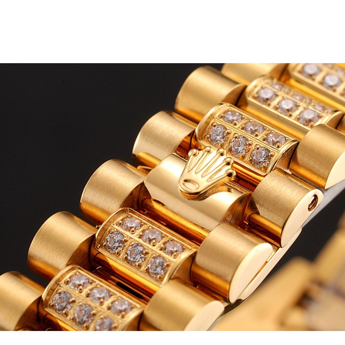 Aaa replica watch Gold Diamond Gold Swiss Rolex Diamond Dial Bracelet Day-Date 1453954 Pave 0216