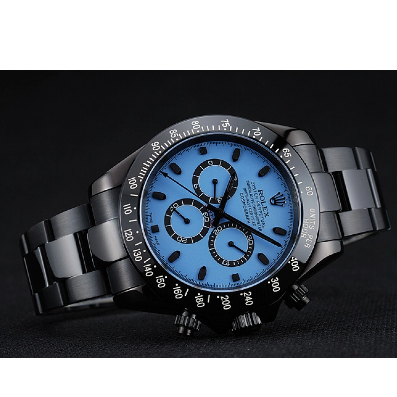 Aaa replica watch And Steel Dial And 1454250 Stainless Cosmograph Blue Rolex Black Daytona Black Case Bracelet 0211