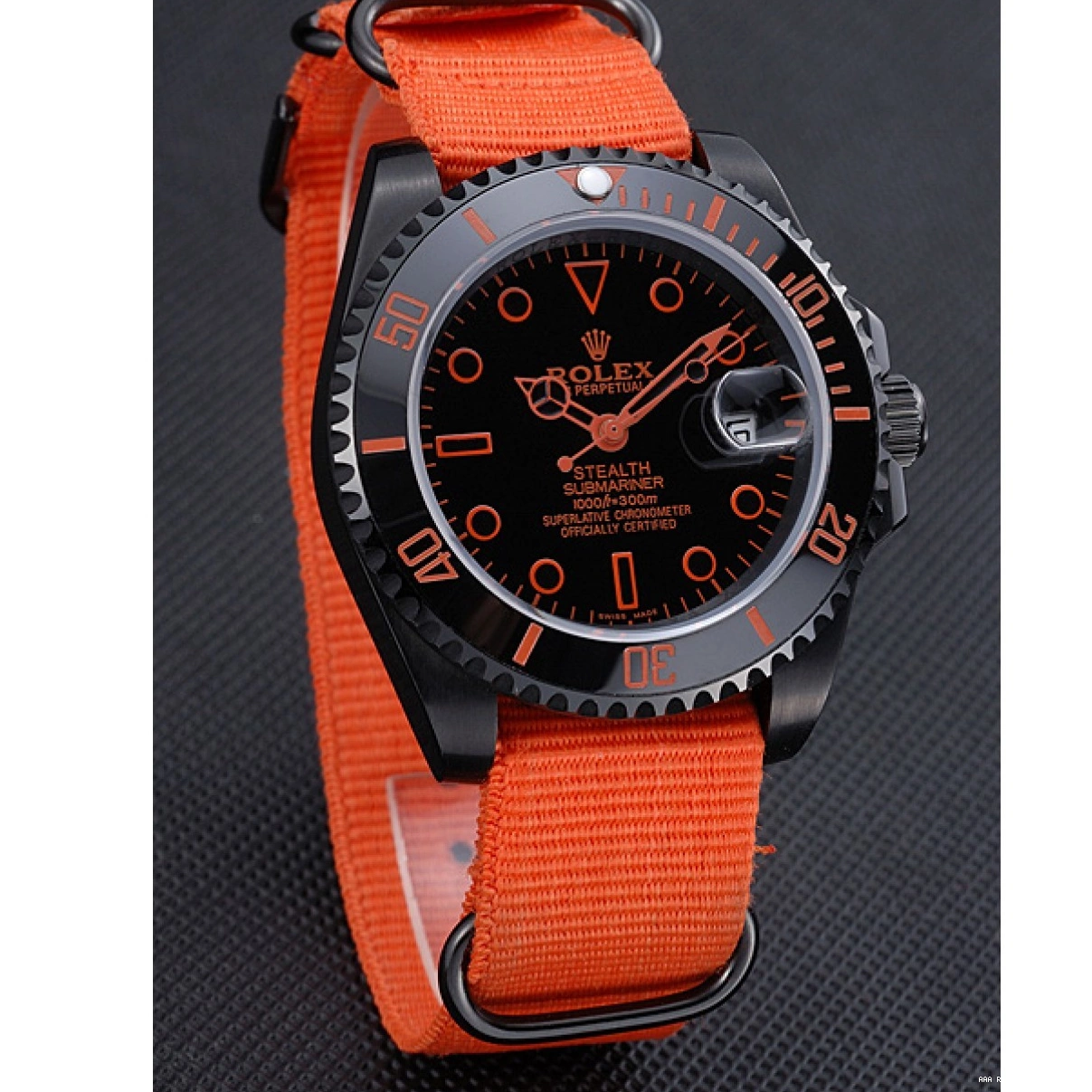 Aaa replica watch Orange Strap Submariner Nylon 622011 Stealth Rolex 0221