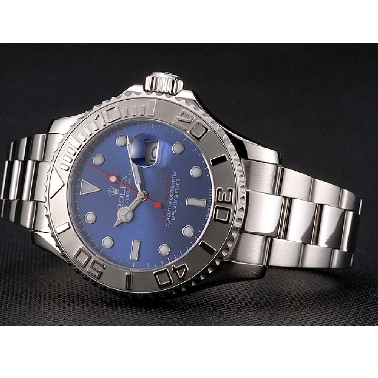 Aaa replica watch Dial Rolex Blue Yacht-Master Case Bracelet And Steel Stainless 0211