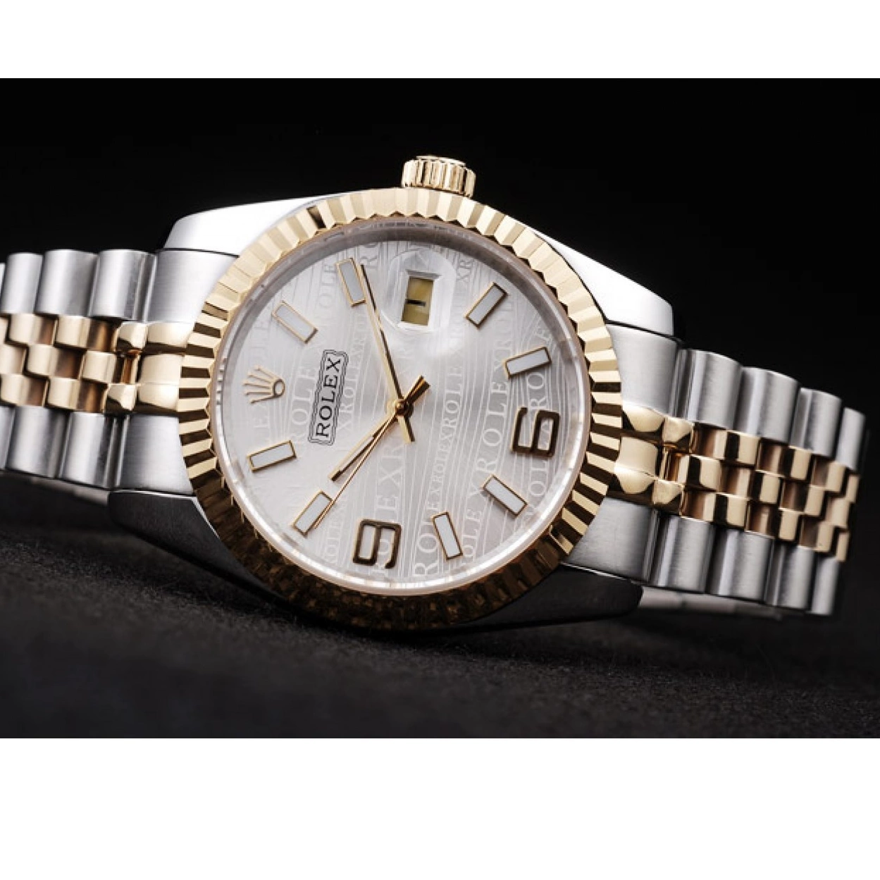 Aaa replica watch Stainless Steel 98084 Rolex Plated DateJust Gold 18k Dial Tone Silver Two 0214