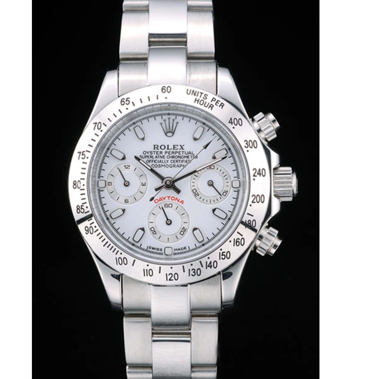 Aaa replica watch Rolex Case Lady White Steel Dial Tachymeter Stainless Daytona 0220