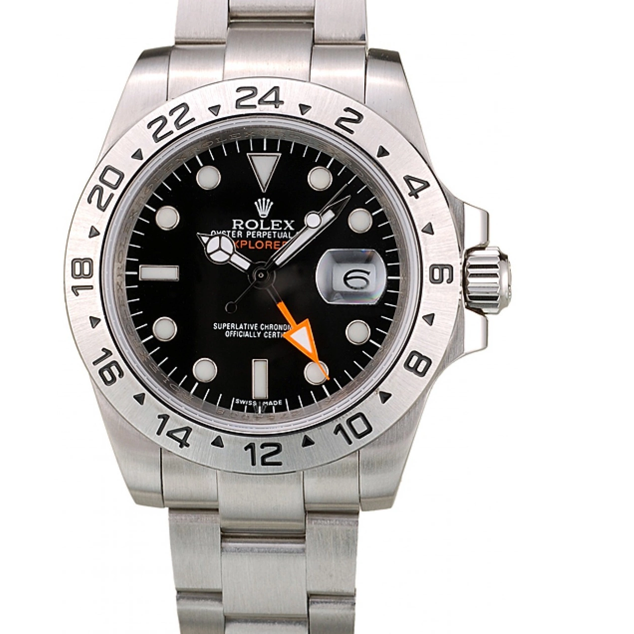 Aaa replica watch Rolex Bezel Explorer Black Dial Steel Watch Stainless 0218