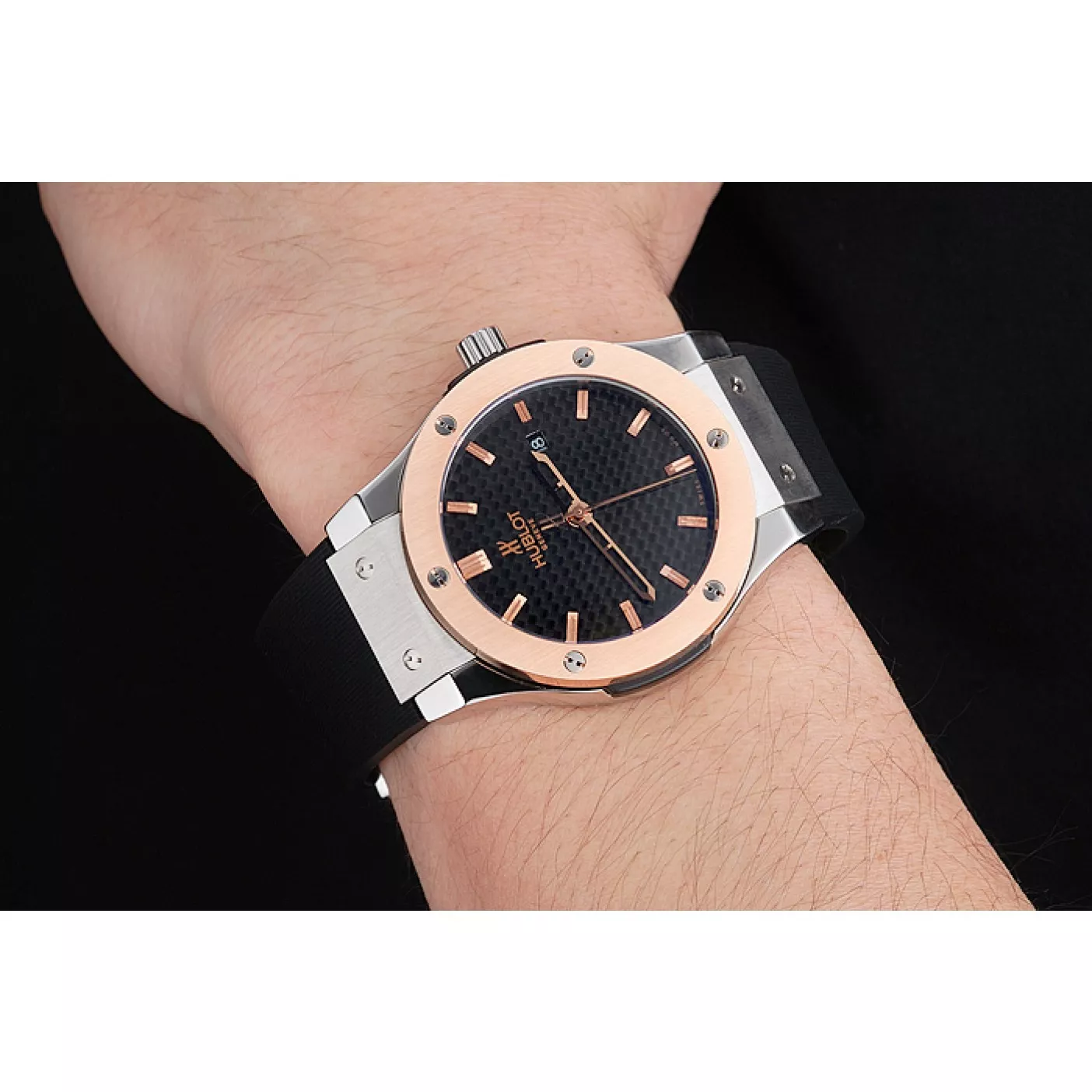 Aaa replica watch Swiss Hublot Classic Fusion Ceramic King Gold shb02 621395 0203