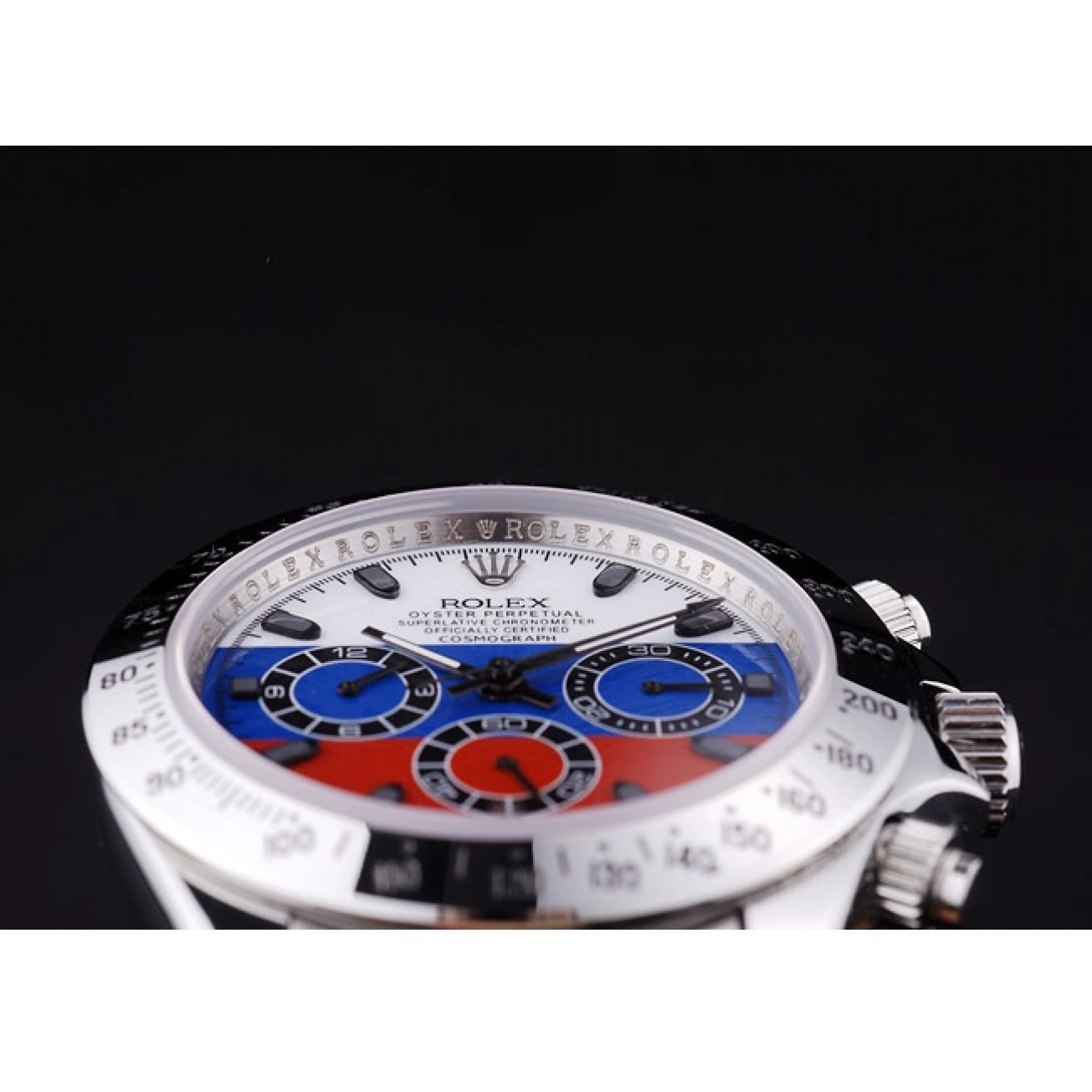 Aaa replica watch Flag Cosmograph Bracelet 7473 Daytona Dial Rolex Silver Russian 0209