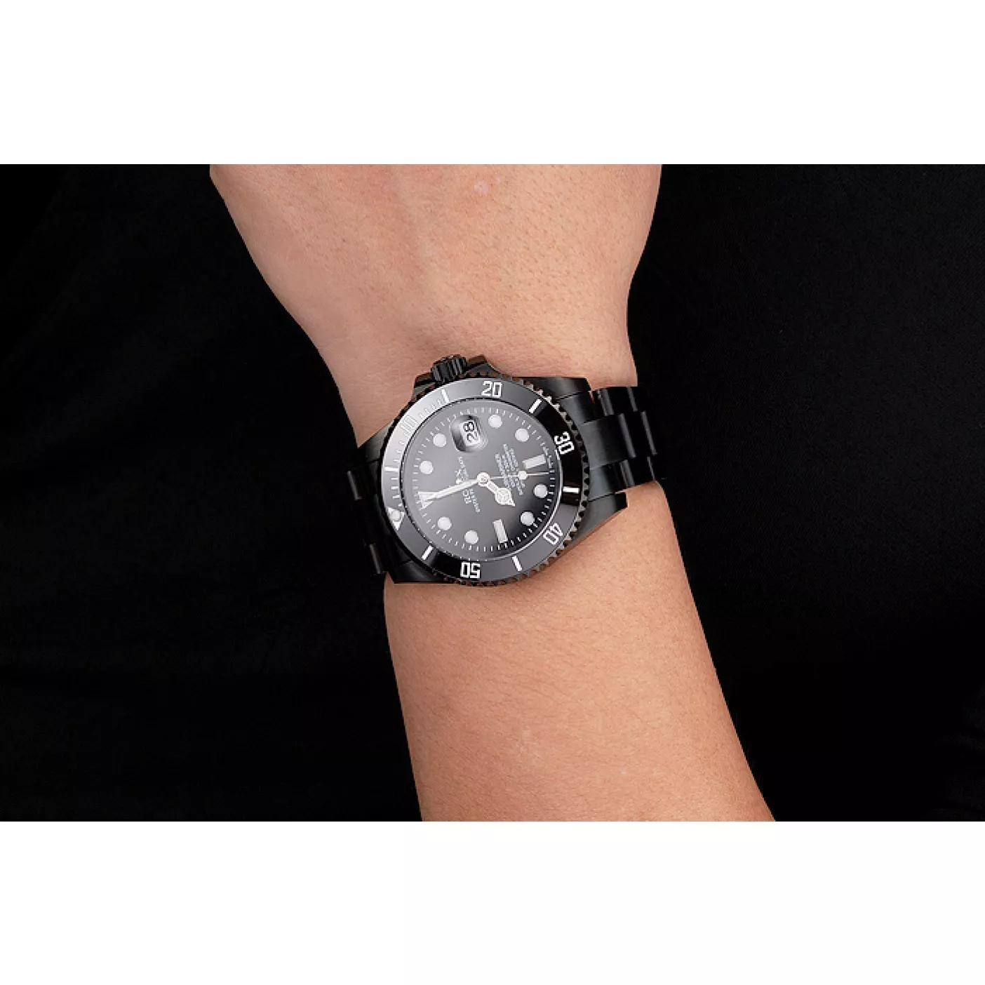 Aaa replica watch Swiss Rolex Submariner Date Black Dial And Bezel Black PVD Case And Bracelet 0206