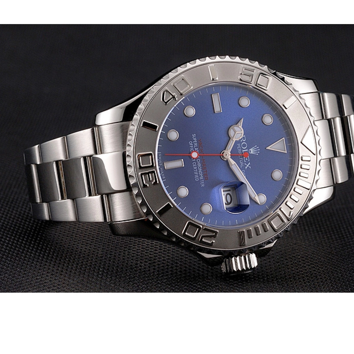 Aaa replica watch Case Yacht-Master Stainless And Dial Steel Bracelet Blue Rolex 0216