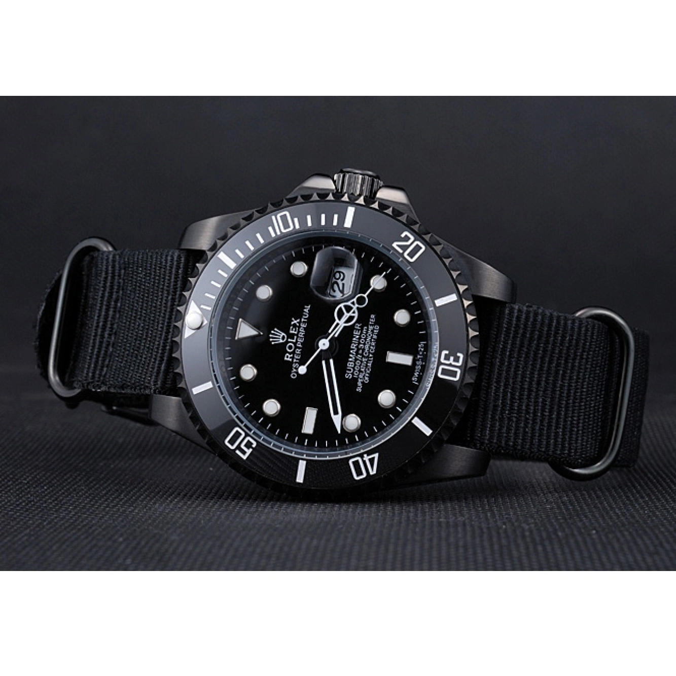 Aaa replica watch Strap Black Nylon 622006 Rolex Submariner 0216