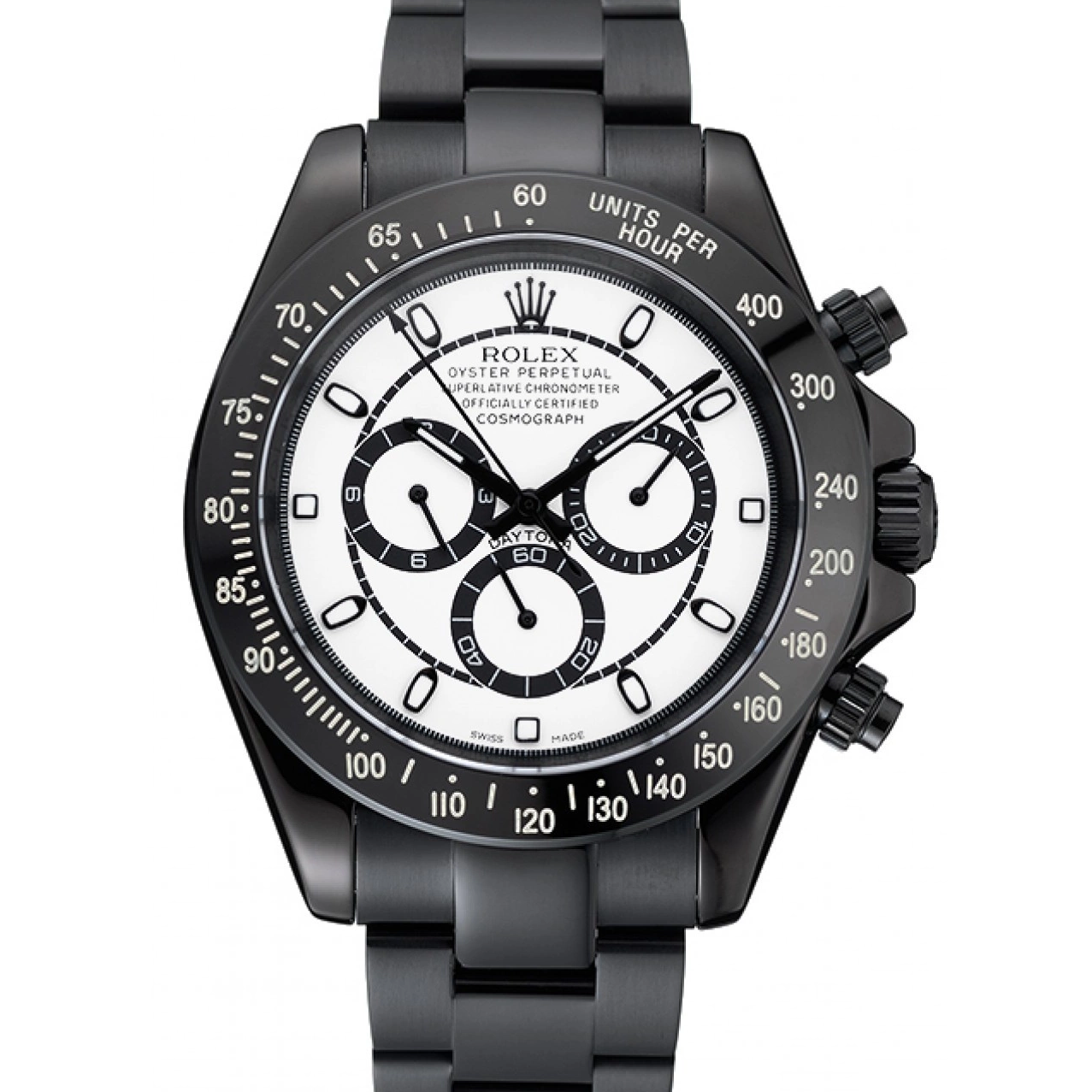 Aaa replica watch 1454249 Rolex Black Bracelet And Stainless Dial White Cosmograph And Case Steel Black Daytona 0219