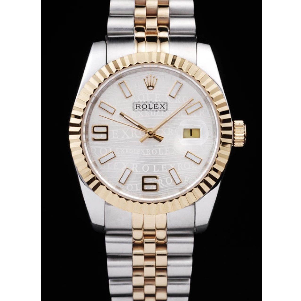 Aaa replica watch Stainless Steel 98084 Rolex Plated DateJust Gold 18k Dial Tone Silver Two 0214