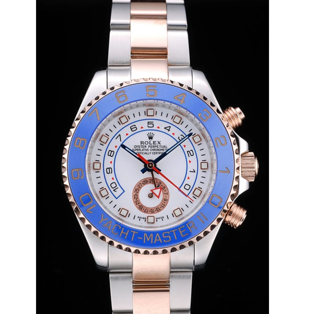 Aaa replica watch Bezel Dial Rolex Ceramic Watch Yachtmaster White Blue 0222