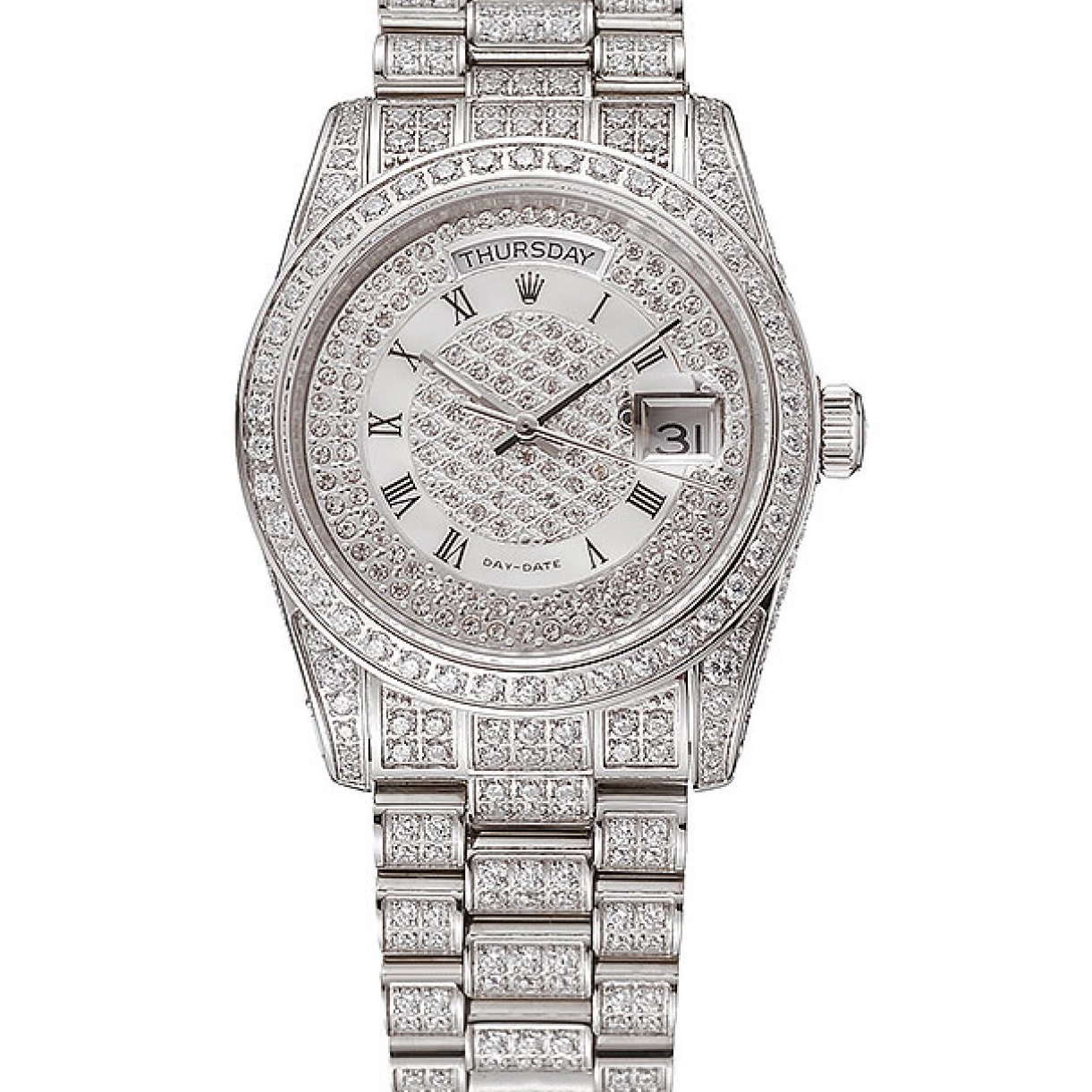 Aaa replica watch Bracelet 1453950 Case Swiss Pave Dial Diamond Day-Date Diamond Diamond Rolex 0212