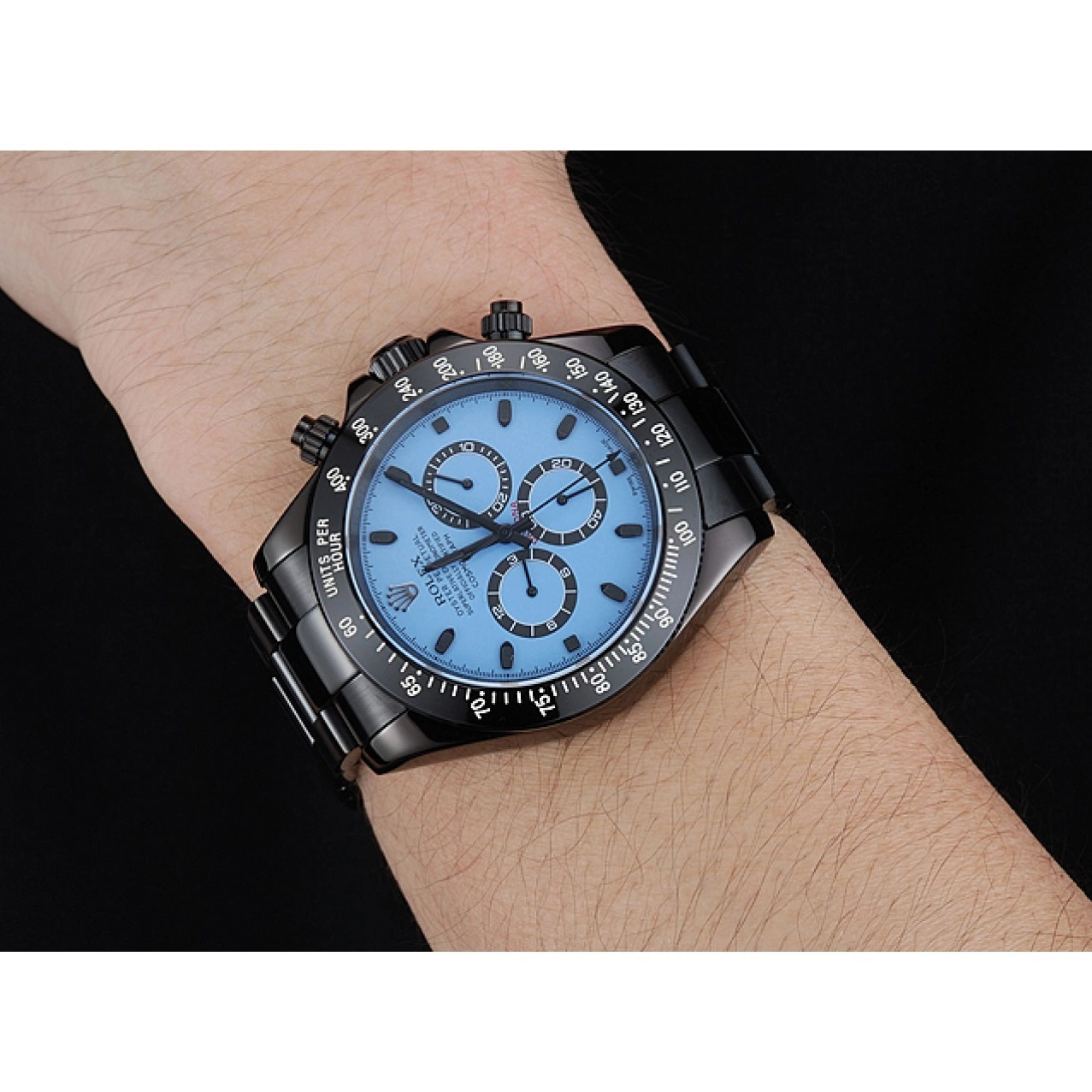 Aaa replica watch And Steel Dial And 1454250 Stainless Cosmograph Blue Rolex Black Daytona Black Case Bracelet 0211